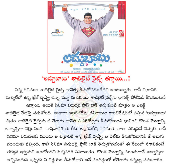 laddu babu,allari naresh,satellite rights,decreased,allari naresh laddu babu flop,ravi babu director  laddu babu, allari naresh, satellite rights, decreased, allari naresh laddu babu flop, ravi babu director